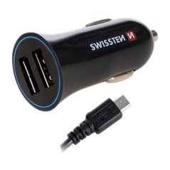 SWISSTEN CL ADAPTÉR 2,4A POWER 2x USB + KABEL MICRO USB