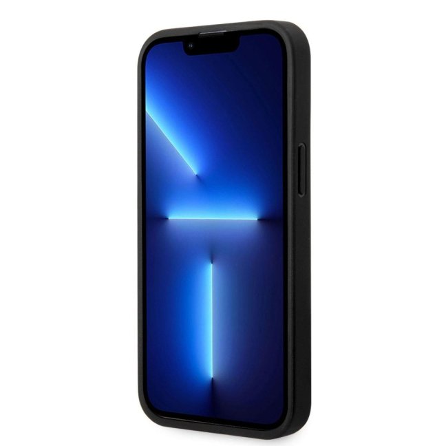 BMW M PU Carbon Blue Line Zadní Kryt pro iPhone 14 Pro Max Black
