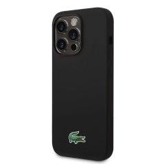 Lacoste Liquid Silicone Microfiber Croc Logo Magsafe Zadní Kryt pro iPhone 15 Pro Black