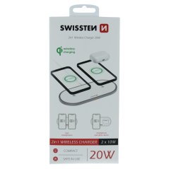 SWISSTEN WIRELESS NABÍJEČKA 2v1 BÍLÁ