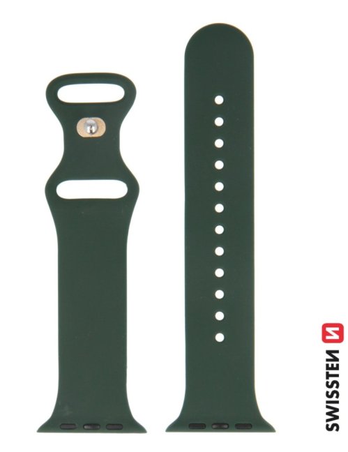 SWISSTEN ŘEMÍNEK PRO APPLE WATCH SILIKONOVÝ 42 / 44 / 45 / 49 mm ZELENÝ