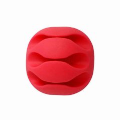 Přilepovací organizér 3 dat.kabelů - Red