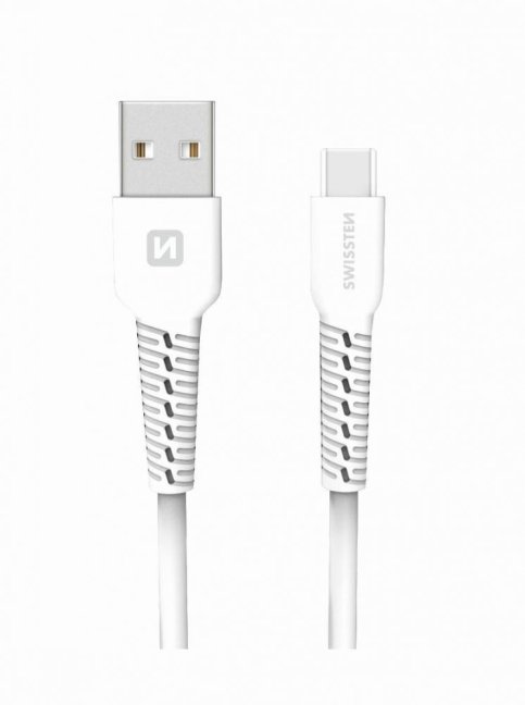DATOVÝ KABEL SWISSTEN USB / USB-C 1,0 M BÍLÝ