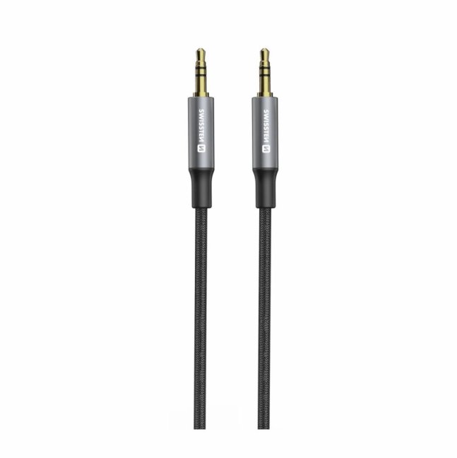 AUDIO KABEL SWISSTEN TEXTILE JACK (samec) / JACK (samec) 1,5 M ČERNÝ (nahrazuje 73501101)
