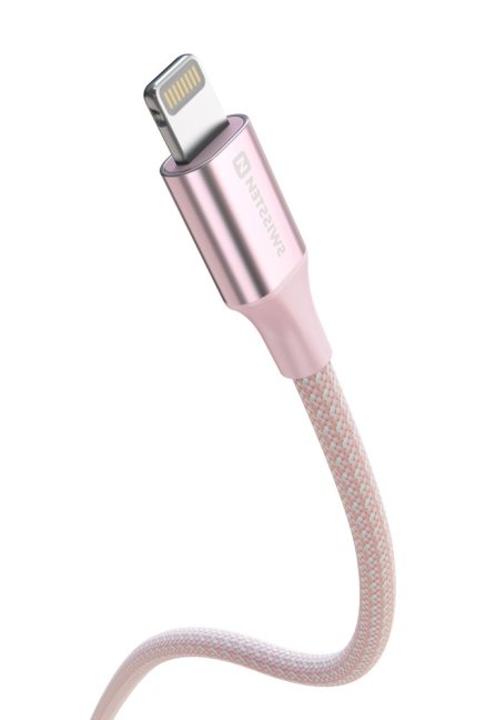 DATOVÝ KABEL SWISSTEN TEXTILE II USB / LIGHTNING 1,5 M RŮŽOVÝ
