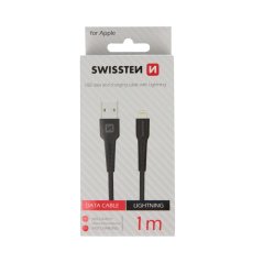 DATOVÝ KABEL SWISSTEN USB / LIGHTNING 1,0 M ČERNÝ