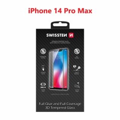 SKLO SWISSTEN ULTRA DURABLE 3D FULL GLUE GLASS PRO APPLE IPHONE 14 PRO MAX ČERNÉ