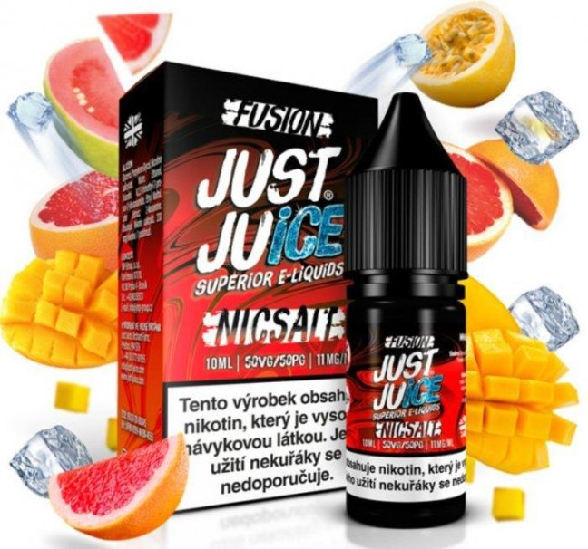 LIQUID JUST JUICE SALT FUSION MANGO & BLOOD ORANGE ON ICE 10ML - 11MG