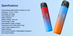 Lost Vape Ursa Nano S Pod elektronická cigareta 800mAh Full Black 1ks