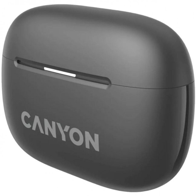 CANYON OnGo 10 ANC, TWS-10 ANC+ENC sluchátka s mikrofonem, BT V5.3 BT8922F, pouzdro 500mAh+40mAh, Quick charge, šedá