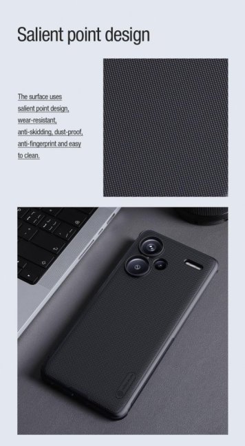 Nillkin Super Frosted PRO Magnetic Zadní Kryt pro Xiaomi Redmi Note 13 Pro+ 5G Black