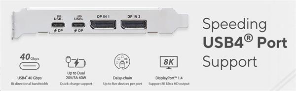 ASUS USB4 PCIe Gen4 Card - rozširujúca karta dual USB4 (USB-C), DP, PCIe 4.0x4
