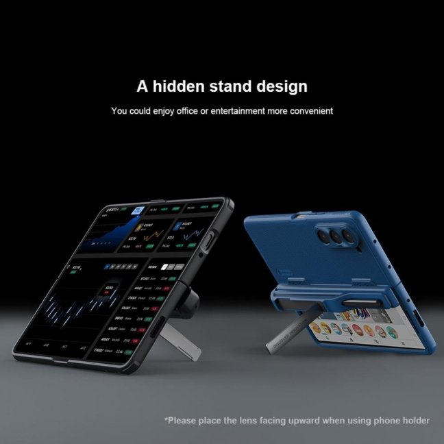 Nillkin Super Frosted FOLD Slot+Stand Zadní Kryt pro Samsung Galaxy Z Fold 5 Blue