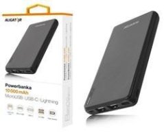 ALIGATOR Powerbanka PB1000, 10000mAh 3v1, micro/iPh/USB-C, černá