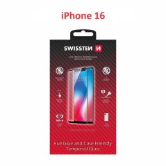 SKLO SWISSTEN FULL GLUE, COLOR FRAME, CASE FRIENDLY PRO APPLE IPHONE 17 PRO MAX ČERNÉ