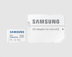 Samsung paměťová karta 256GB PRO Endurance micro SDXC (čtení až 130MB/s) + SD adaptér