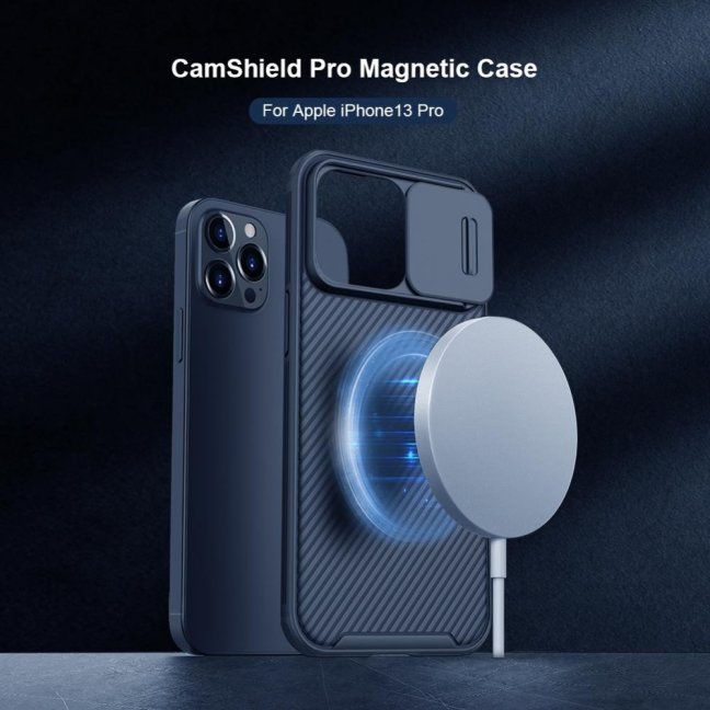 Nillkin CamShield Pro Magnetic Zadní Kryt pro Apple iPhone 13 Pro Blue