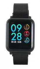 CANYON smart hodinky, 1,22" barevný display, IP68, režim multisport, ovládání fotoaparátu, iOS a android, 2 pásky, čern