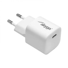 Akyga Nabíječka univerzální USB-C PD 5-12V / max. 3A 25W Quick Charge 3.0 GaN, bílá
