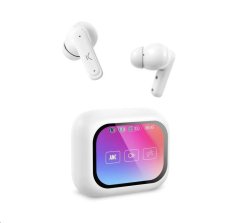 KsixVision bezdrátová sluchátka s TFT displejem 2,01", 6+20 h, bílá