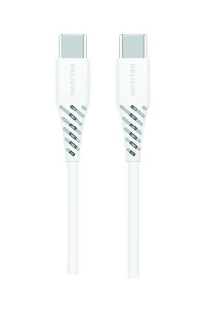 DATOVÝ KABEL SWISSTEN TPE USB-C/USB-C POWER DELIVERY 5A (100W) 1,5 M BÍLÝ