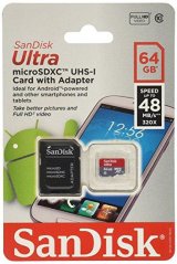 microSDXC 64GB Ultra Sandisk Class 10 vč. Adapteru (EU Blister)