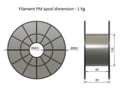 Filament PM tisková struna/filament 1,75 PLA+ černá, 1 kg
