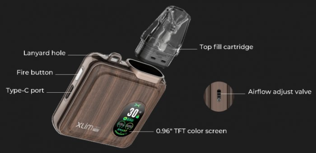OXVA Xlim SQ Pro elektronická cigareta 1200mAh Gold Carbon 1ks