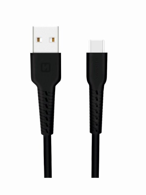 DATOVÝ KABEL SWISSTEN USB / USB-C 1,0 M ČERNÝ