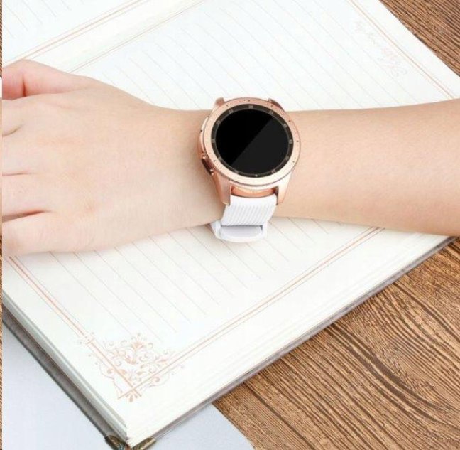 Výměnný pásek silikonový Samsung Galaxy Watch R810 42mm Velikost L Bílý