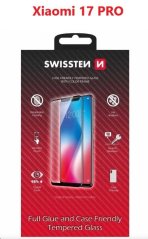 SKLO SWISSTEN FULL GLUE, COLOR FRAME, CASE FRIENDLY PRO XIAOMI 17 PRO 5G ČERNÉ