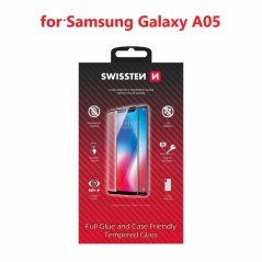 SKLO SWISSTEN FULL GLUE, COLOR FRAME, CASE FRIENDLY PRO SAMSUNG GALAXY A05 ČERNÉ