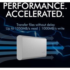 LaCie SSD Externí Portable 2.5" 2TB - USB 3.1 Gen 2 Type C, Stříbrná