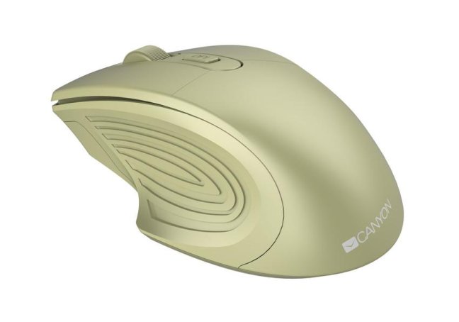 CANYON myš optická bezdrátová MW-15GO, nastavitelné rozlišení 800/1200/1600 dpi, 4 tl, USB reciever, zlatá