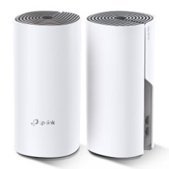 TP-LINK Deco E4(2-Pack) AC1200 Whole-Home Mesh Wi-Fi System, Qualcomm CPU, 867Mbps at 5GHz+300Mbps at 2.4GHz, 2 10/100M