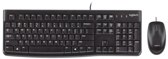 Logitech drátové combo klávesnice myš MK120 - EER - CZ layout - černá