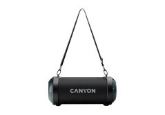 CANYON bezdrátový reproduktor, BT V5.0, Jieli AC6925B, FM, 3.5mm AUX, 8,5W 1500mAh  baterie, cerná