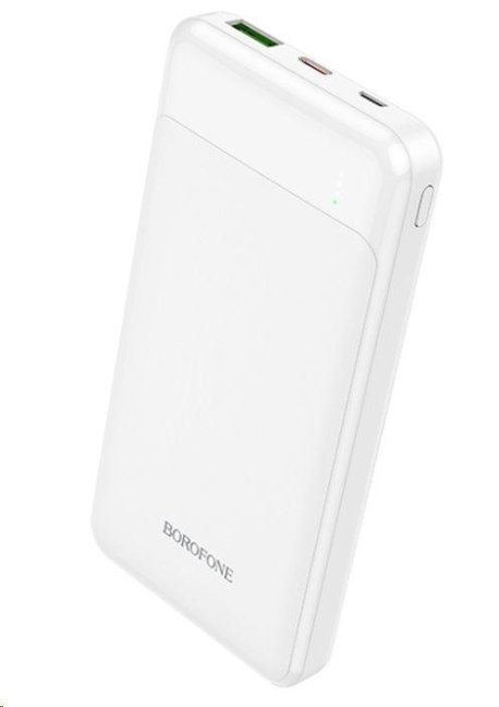 Borofone Power Bank 10000mAh BJ19 Incredible - USB 3.0 + USB-C PD 20W QC 3.0 18W, White