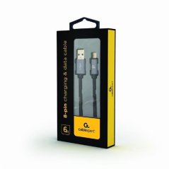 Gembird kábel nabíjací Lightning 8-pin (M) na USB 2.0 (M), prémiový, opletený, 1.8 m, čierny