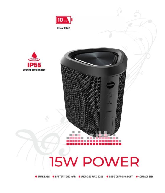 BLUETOOTH REPRODUKTOR SWISSTEN SPECTRUM 15 W ČERNÝ