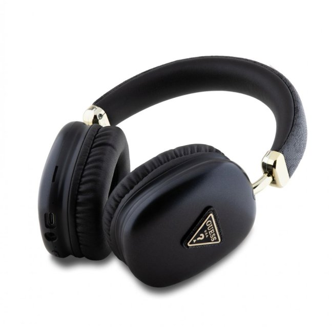 Guess PU Leather 4G Triangle Logo Bluetooth Stereo Headphone Black