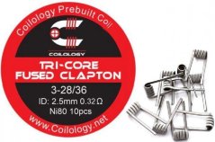 COILOLOGY TRI-CORE FUSED CLAPTON PŘEDMOTANÉ SPIRÁLKY NI80 0,32OHM
