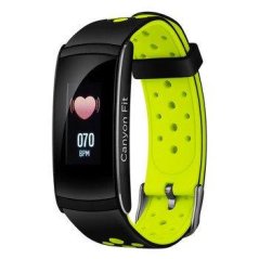 CANYON chytrý náramek, 0,96" barevný display, IP68, režim Multi-sport, iOS a android, černo-zelená