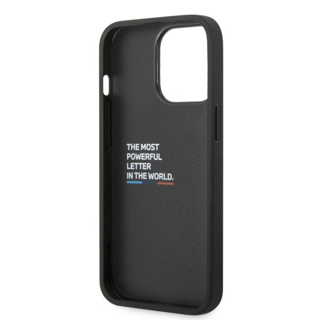 BMW M PU Carbon Blue Line Zadní Kryt pro iPhone 14 Pro Max Black