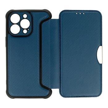 Pouzdro Razor Carbon Book pro Iphone 14 Pro Max tmavě modré