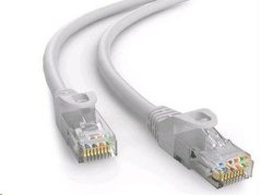 Kabel C-TECH patchcord Cat6, UTP, šedý, 2m