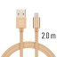 DATOVÝ KABEL SWISSTEN TEXTILE USB / LIGHTNING 2,0 M ZLATÝ