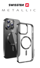 POUZDRO SWISSTEN CLEAR JELLY MagStick METALLIC PRO APPLE IPHONE 13 PRO MAX ČERNÉ