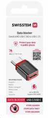 NABÍJECÍ ADAPTÉR S BLOKACÍ DAT SWISSTEN DataGUARD USB-C (samec) / USB-C (samice) ČERNÝ