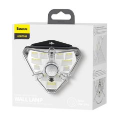 Baseus Home Energy Collection Series Solar Human Body Induction Wall Lamp Triangle Black
